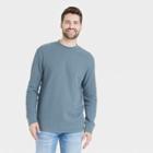 Men's Textured Long Sleeve T-shirt - Goodfellow & Co Dark Gray
