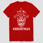 Fifth Sun Men's Big & Tall Short Sleeve Ugly Holiday Gnome T-shirt - Ripe Red Heather