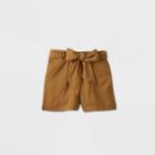 Women's Mid-rise Tie Waist Shorts - A New Day Brown