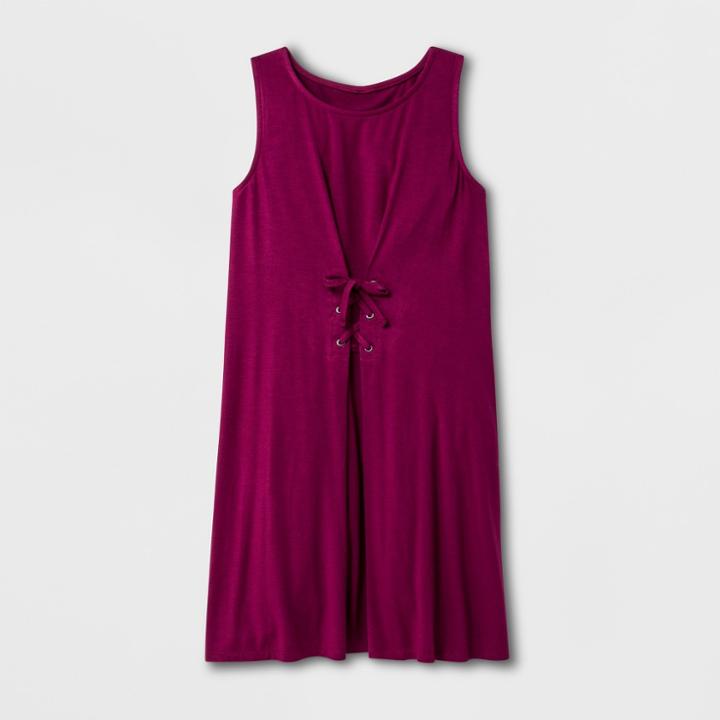 Girls' T-shirt Dress - Art Class Burgundy (red)