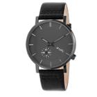 Simplify The 3600 Men's Leather-band Watch - Gunmetal/charcoal/black