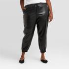 Women's Plus Size High-rise Ankle Length Jogger Pants - A New Day Black