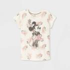 Girls' Disney Minnie Mouse Short Sleeve T-shirt - Off-white Xs - Disney Store, Beige/white