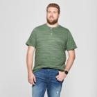 Men's Tall Striped Regular Fit Short Sleeve Henley Shirt - Goodfellow & Co Banyan Tree Green