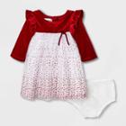Mia & Mimi Baby Girls' Lacquer Dot Dress - Red Newborn