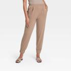 Women's High-rise Ankle Length Jogger Pants - Who What Wear Beige