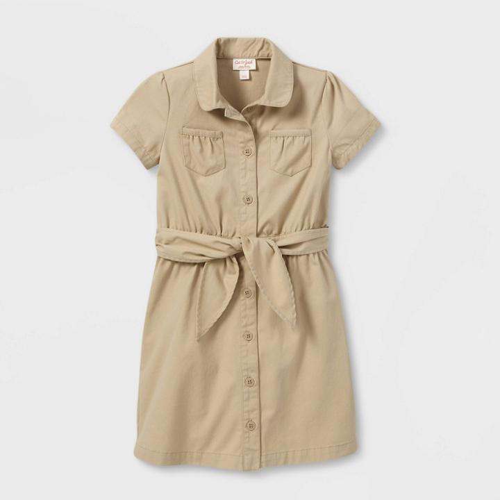 Girls' Short Sleeve Uniform Safari Dress - Cat & Jack Khaki