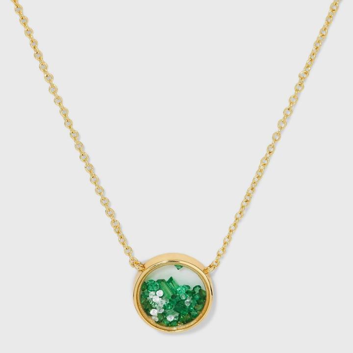 14k Gold Dipped Mini Shaker Pendant Necklace - A New Day Green