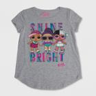 Girls' L.o.l. Surprise! Shine Bright Short Sleeve T-shirt - Heather Gray