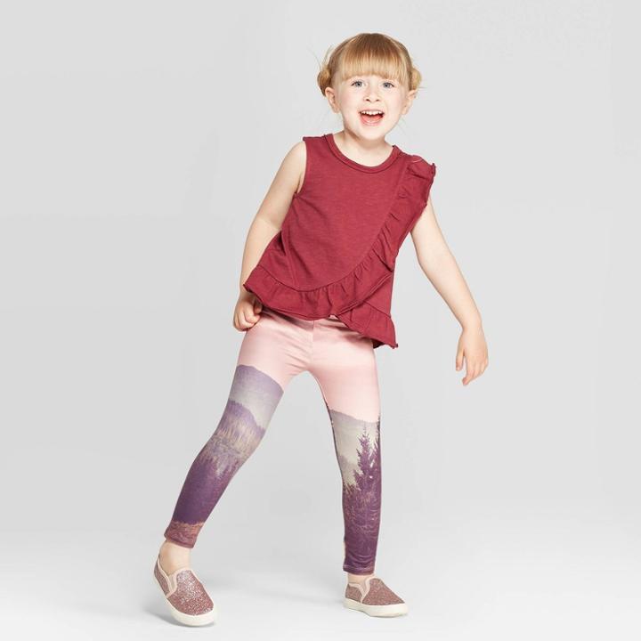Toddler Girls' Ruffle Tank Top - Art Class Maroon 18m, Girl's, Red