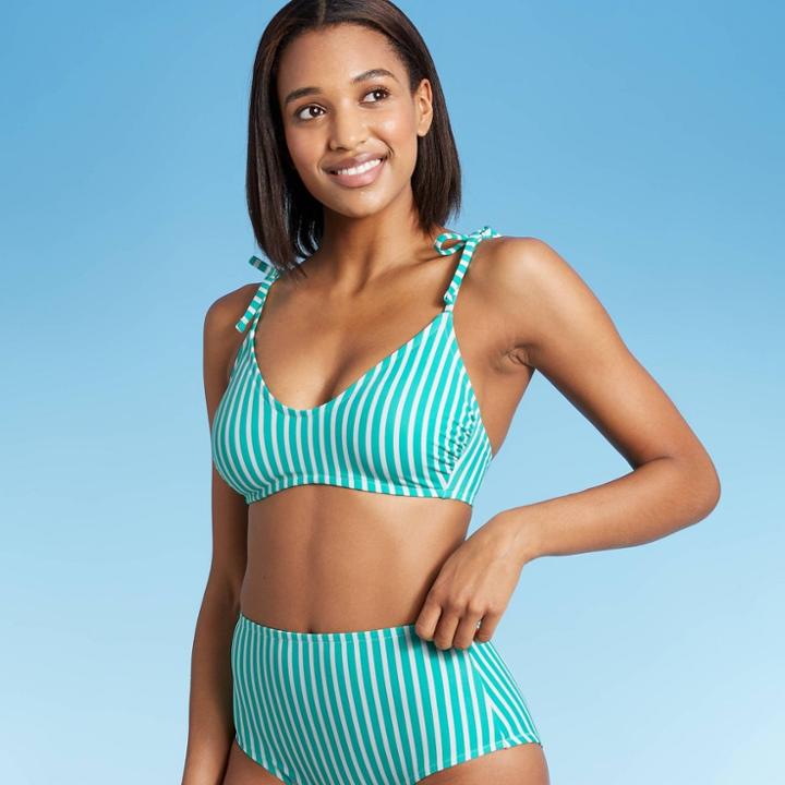 Women's Shoulder Tie Bikini Top - Kona Sol Green
