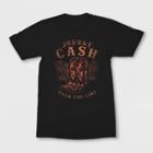 Merch Traffic Women's Johnny Cash Short Sleeve Graphic T-shirt - Black