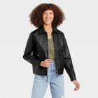 Women's Faux Leather Jacket - Universal Thread Black