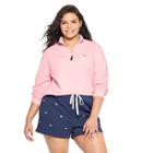 Women's Plus Size 1/4 Zip Pullover Sweatshirt - Pink 3x - Vineyard Vines For Target