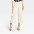 Women's High-rise Regular Fit Wide Leg Pants - Who What Wear Cream