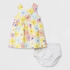 Baby Girls' Floral Poplin Dress - Cat & Jack Yellow
