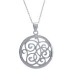 Distributed By Target Women's Sterling Silver Open Swirl Circle Pendant