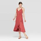 Target Women's Sleeveless V-neck Knit Wrap Dress - A New Day Rose (pink)