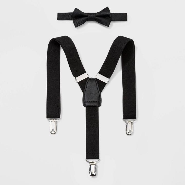 Toddler Boys' Bowtie & Suspender Set - Cat & Jack Black