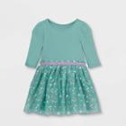 Toddler Girls' Floral Tulle Long Sleeve Dress - Cat & Jack Green
