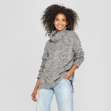 Women's Long Sleeve Chunky Turtleneck - Cliche Gray