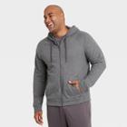Men's Cotton Fleece Full Zip Hoodie Sweatshirt - All In Motion Charcoal Gray