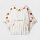 Girls' Long Sleeve Floral Embroidered Tunic - Cat & Jack Cream