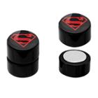Dc Comics Superman Logo Acrylic And Stainless Steel Magnetic Earrings - Black, Kids Unisex