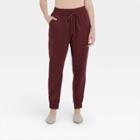 Women's High-rise Woven Ankle Jogger Pants - A New Day Burgundy