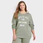 Zoe+liv Women's Plus Size Note To Self Graphic Sweatshirt - Green