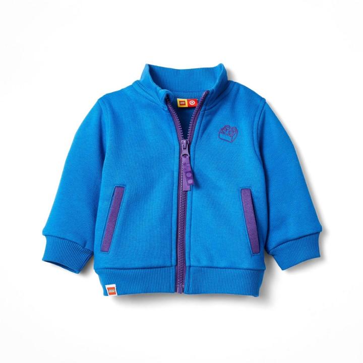 Baby Brick Embroidered Track Zip-up Sweatshirt - Lego Collection X Target Blue Newborn