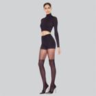 Hanes Premium Women's Perfect Illusion Thigh High Tights - Black