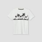 Boys' Palm Tree Graphic Short Sleeve T-shirt - Art Class White