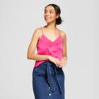 Women's Seaming Detail V-neck Cami - A New Day Pink