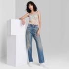 Women's High-rise Straight Dad Jeans - Wild Fable Dark Wash