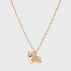 Corgi Dog Charm Necklace - Wild Fable Gold