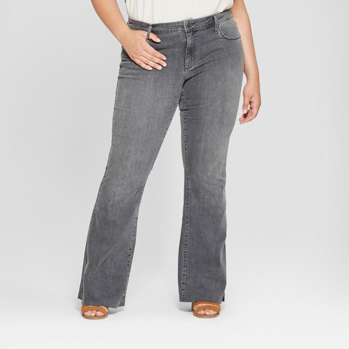 Women's Plus Size Flare Jeans - Universal Thread Gray