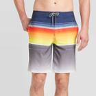 Men's 10 Striped Reversed Board Shorts - Goodfellow & Co Hyper Orange