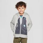Toddler Boys' Dinosaur Costume Zip-up Hoodie - Cat & Jack Gray 12m, Boy's, Size: