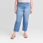 Women's Plus Size High-rise Straight Cropped Jeans - Universal Thread Medium Wash 14w, Women's, Blue