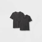 Women's Short Sleeve V-neck 2pk Bundle T-shirt - Universal Thread Dark Gray