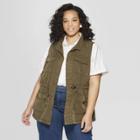 Women's Plus Size Sleeveless Military Vest - Universal Thread Olive