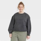 Women's Plus Size Shrunken Sweatshirt - Universal Thread Dark Gray