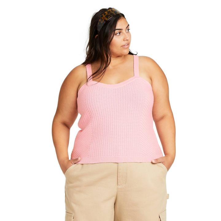 Women's Plus Size Sweater Tank Top - Sandy Liang X Target Pink