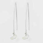 Semi-precious Crystal Nugget Wire Drop Earrings - Universal Thread White, Women's