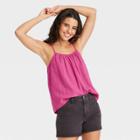 Women's Gauze Tank Top - Universal Thread Fuchsia
