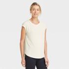 Women's Wrap Front Short Sleeve Top - All In Motion Natural White