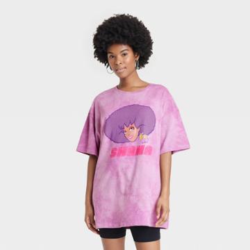 Hasbro Women's Jem Shana Elbow Sleeve Graphic T-shirt Dress - Pink