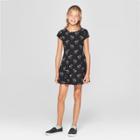 Girls' Short Sleeve Sloth Print Dress - Cat & Jack Black