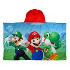 Super Mario Sherpa Lined Hooded Blanket, Blue